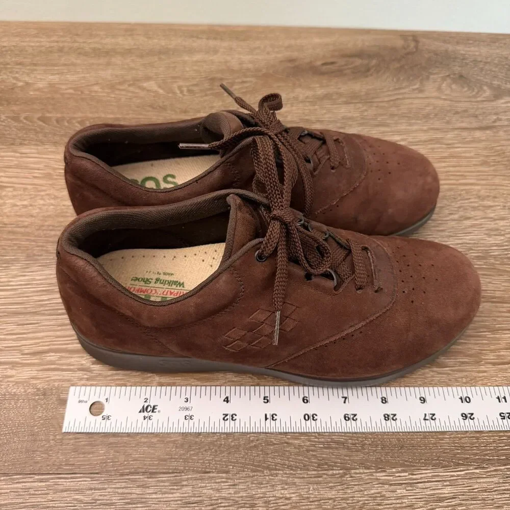 SAS Tripad Comfort Walking Shoes Womens 8.5 Brown Nubuck Leather Lace Up USA